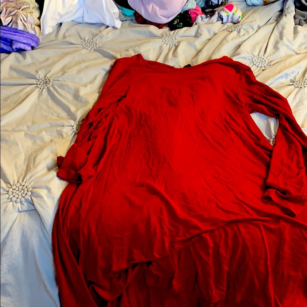 Red flowy dress